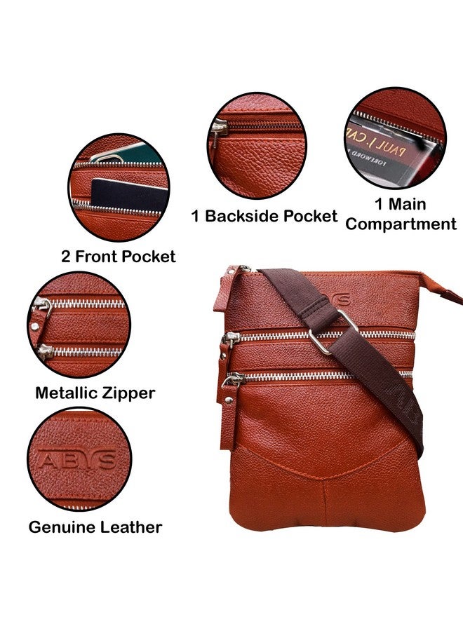 ABYS Genuine Leather Brown Unisex Neck Pouch||Passport Pouch||Sling Bag with Adjustable Strap(1049DQ) - Image 5