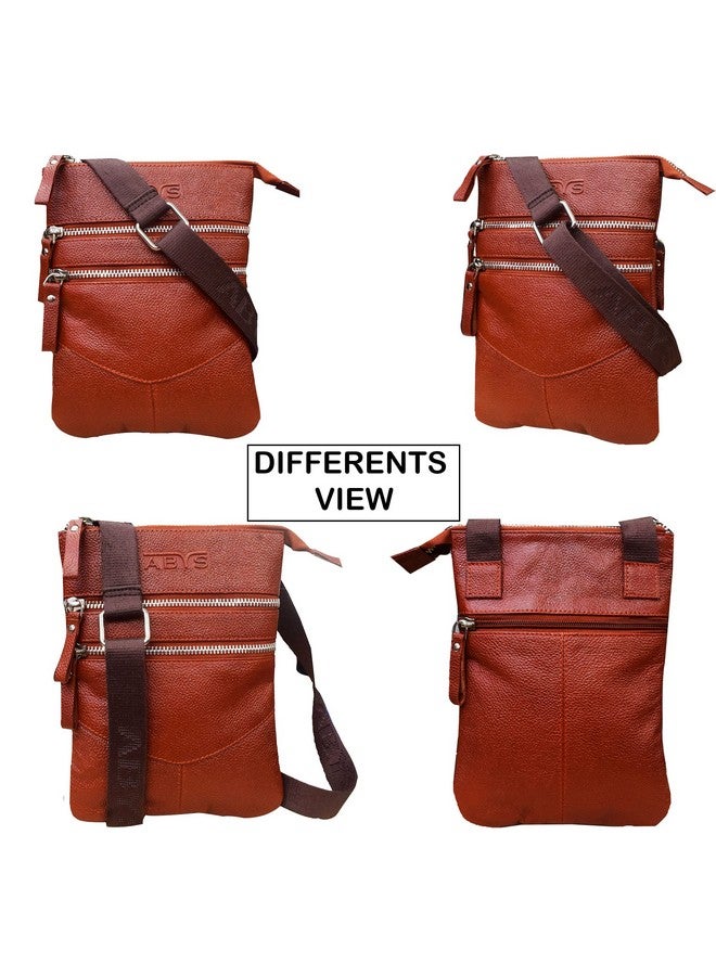 ABYS Genuine Leather Brown Unisex Neck Pouch||Passport Pouch||Sling Bag with Adjustable Strap(1049DQ) - Image 3