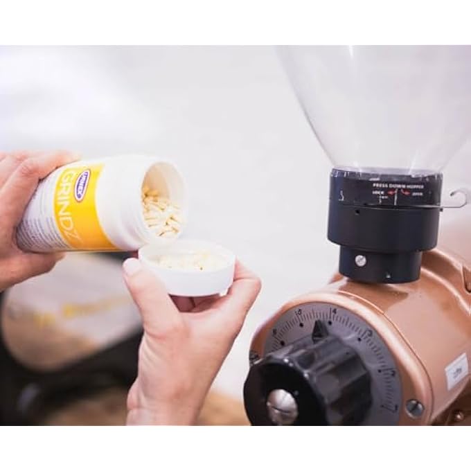 يورنكس أقراص تنظيف مطحنة القهوة Grindz Professional 430 جرام منظفات طبيعية خالية من الغلوتين خالية من الغلوتين، وأطحن الطحن وغلافاتك تساعد في إطالة عمر مطحنتك - Image 2