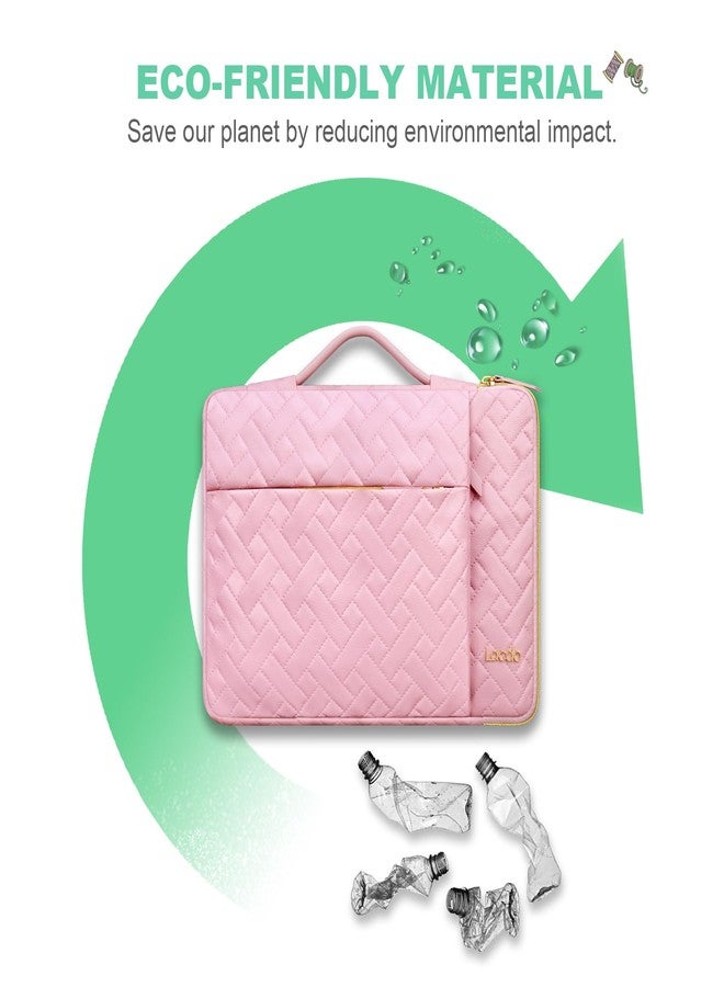Lacdo 360° Protective Laptop Sleeve Case for 14 inch New MacBook Pro M5 Pro/Max A3426 A3427 (2026), M5/M4/M3/M2/M1 A3434 A3112 A3401 A3185 A2918, 13.8 inch Surface Laptop Computer Bag, Sakura Pink - Image 5