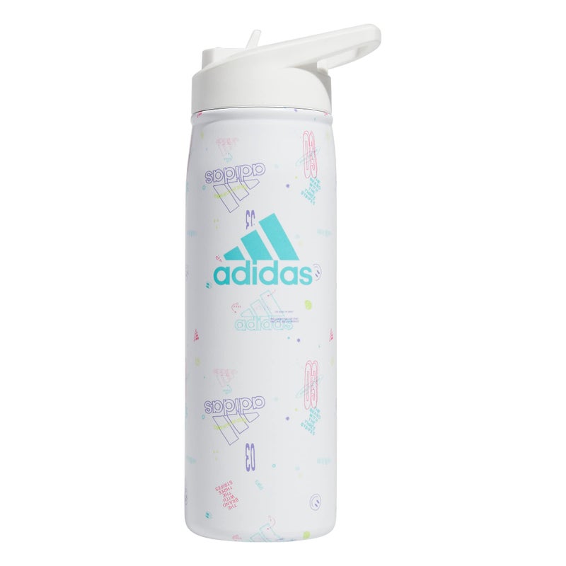 adidas 600 ML (20 oz) Straw Top Metal Water Bottle, Hot/Cold Double-Walled Insulated 18/8 Stainless Steel - Image 1
