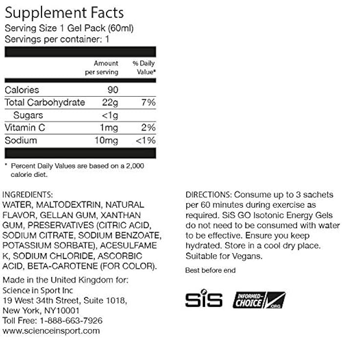 Science in Sport Energy Gel Pack, SIS Isotonic Energy Gel, 22g Fast Acting Carbs, Performance & Endurance Gels, Cherry Flavor - 2 Fl Oz (Pack of 6) - Image 5