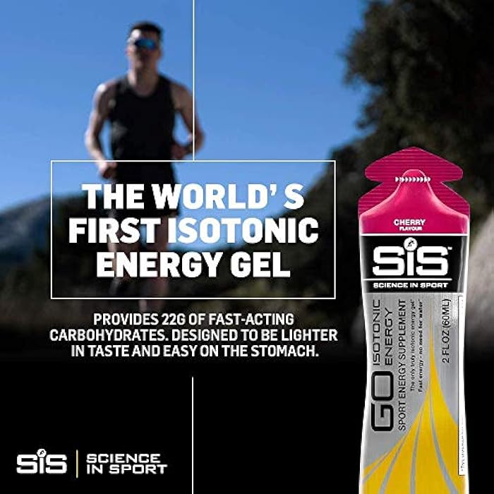 Science in Sport Energy Gel Pack, SIS Isotonic Energy Gel, 22g Fast Acting Carbs, Performance & Endurance Gels, Cherry Flavor - 2 Fl Oz (Pack of 6) - Image 4