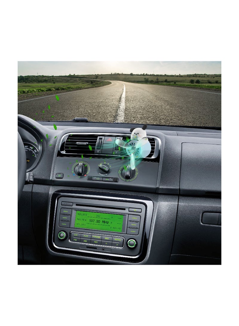 Cute Cartoon White Puppy Pilot Car Air Freshener with Rotating Propeller - Creative Automotive Diffuser and Funny Car Interior Decoration (1 Pack) - Image 2