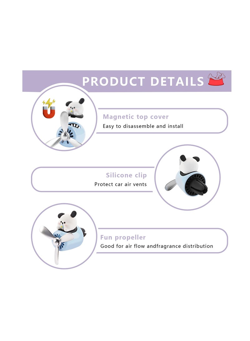 Cute Cartoon White Puppy Pilot Car Air Freshener with Rotating Propeller - Creative Automotive Diffuser and Funny Car Interior Decoration (1 Pack) - Image 5
