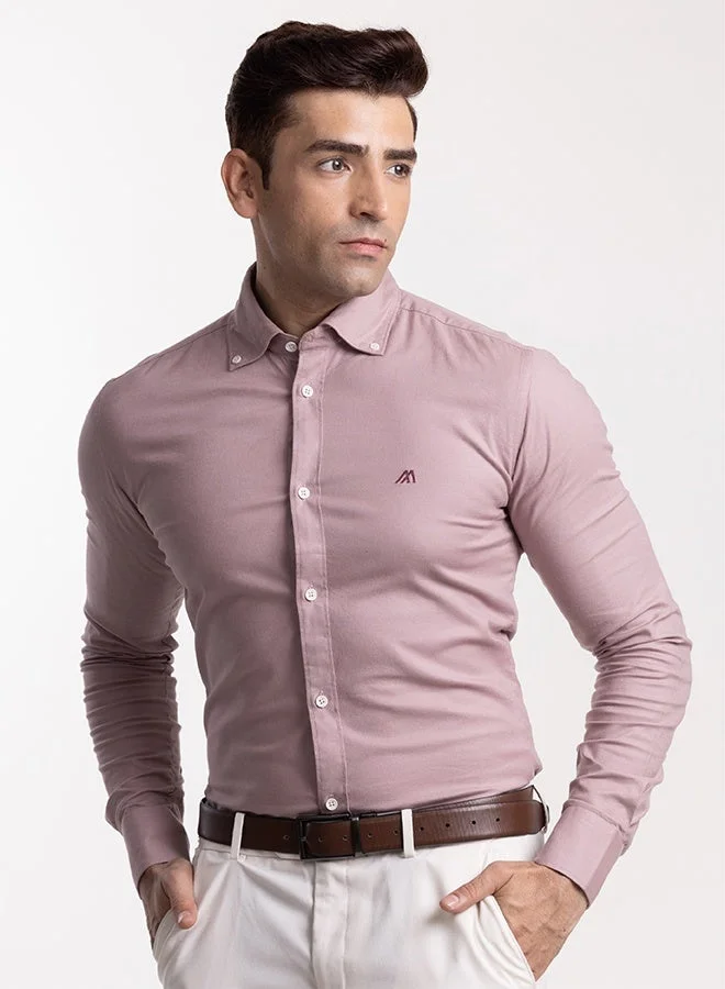 تكلف The Blush Solid Pink Oxford Shirt with Gentle Matte Finish