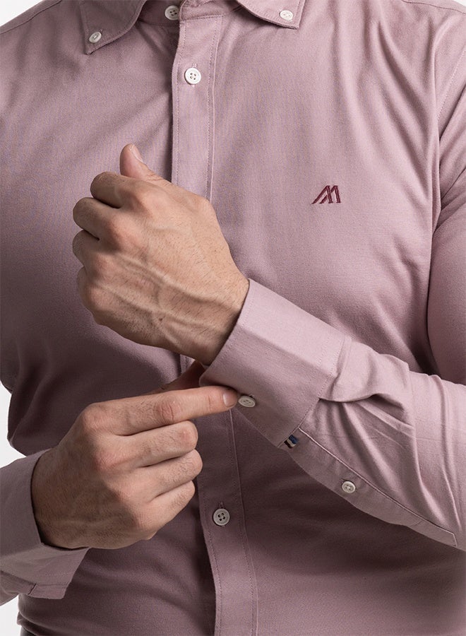 Mannerism The Blush Solid Pink Oxford Shirt with Gentle Matte Finish - Image 5
