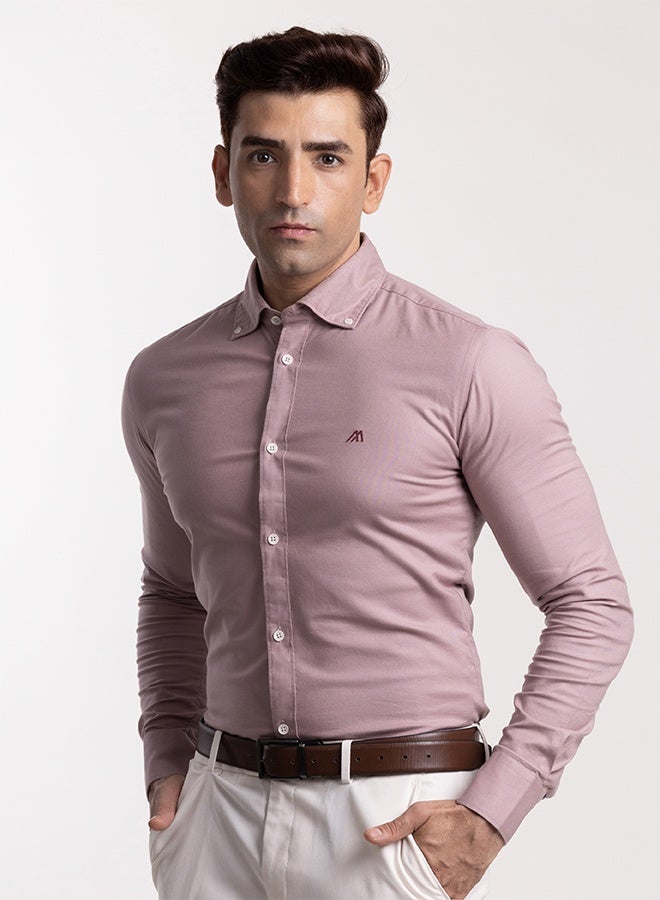 Mannerism The Blush Solid Pink Oxford Shirt with Gentle Matte Finish - Image 4