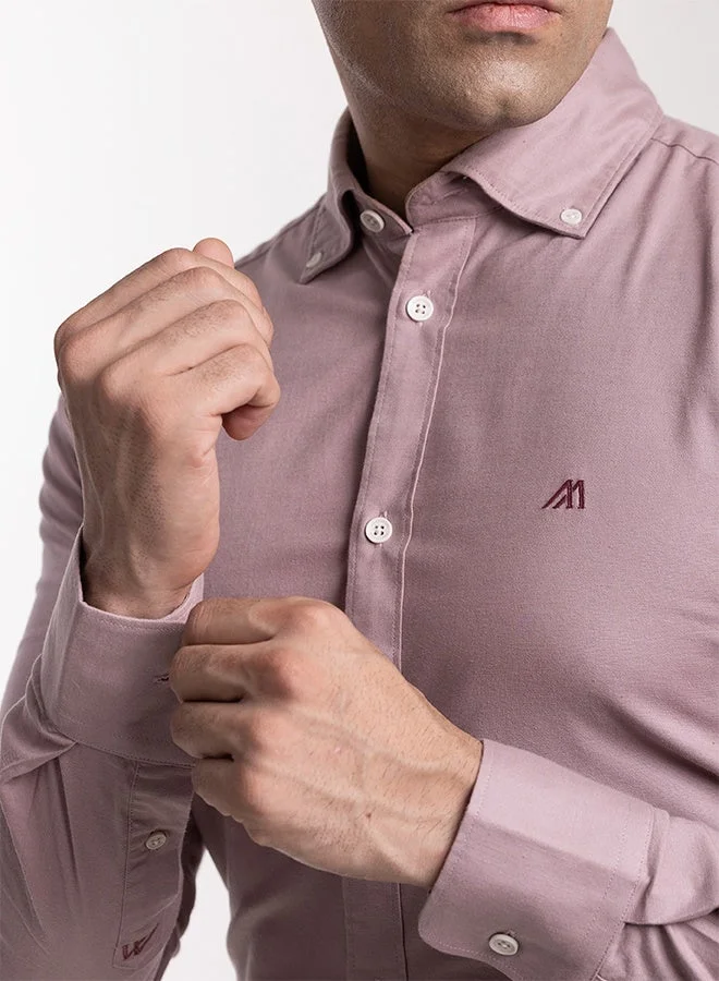 تكلف The Blush Solid Pink Oxford Shirt with Gentle Matte Finish
