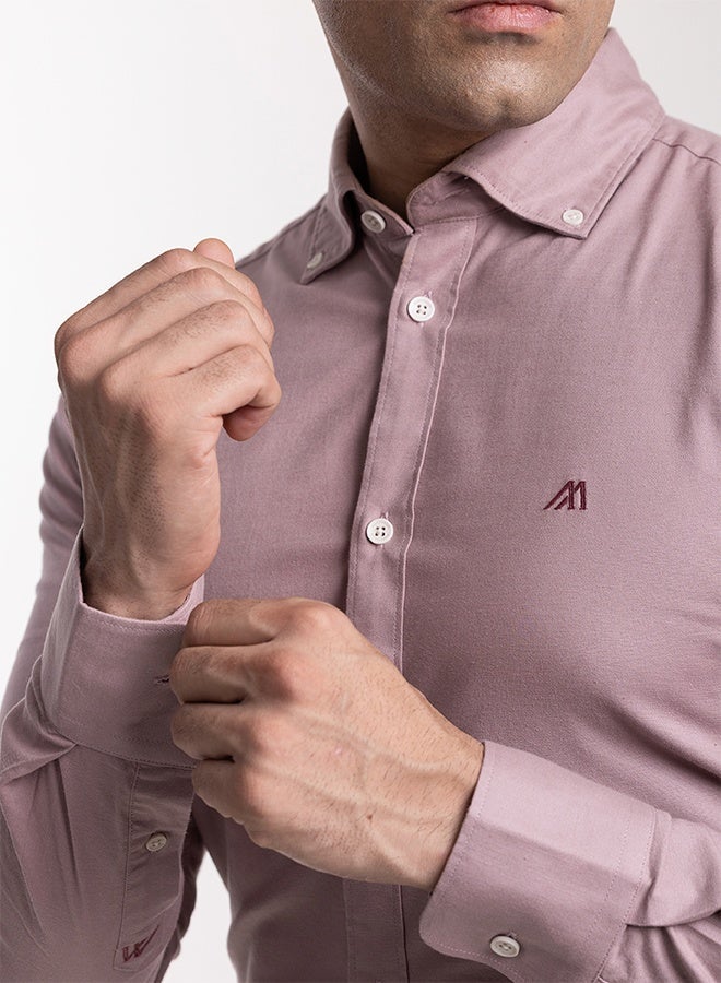 Mannerism The Blush Solid Pink Oxford Shirt with Gentle Matte Finish - Image 2