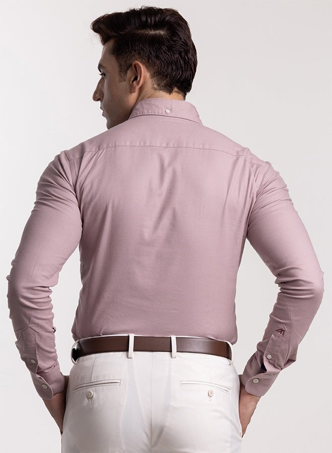 Mannerism The Blush Solid Pink Oxford Shirt with Gentle Matte Finish - Image 5