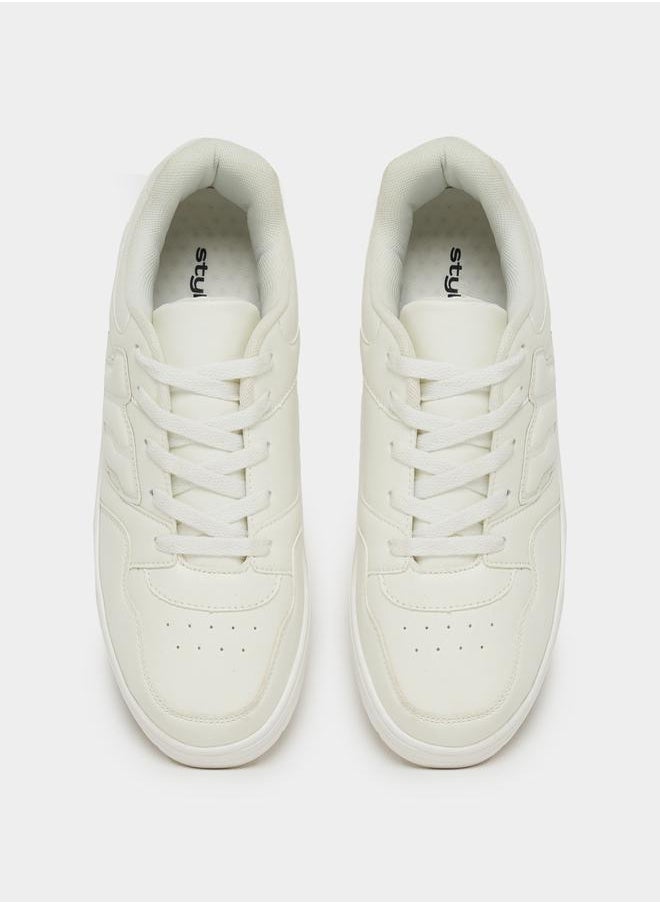 Styli Graphic Patch Work Lace Up Platform Sole Sneakers  - Image 5