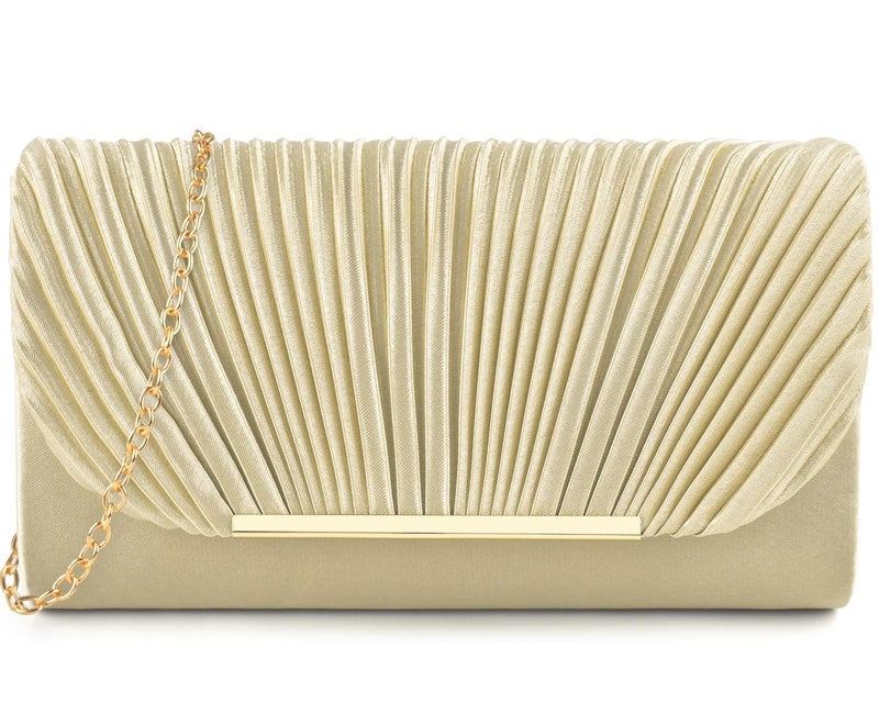 TINDTOP Clutch Purses for Women Evening Handbags for Formal Wedding Party Cocktail Prom Crossbody Shoulder Envelope Bag (Gold) - Image 1