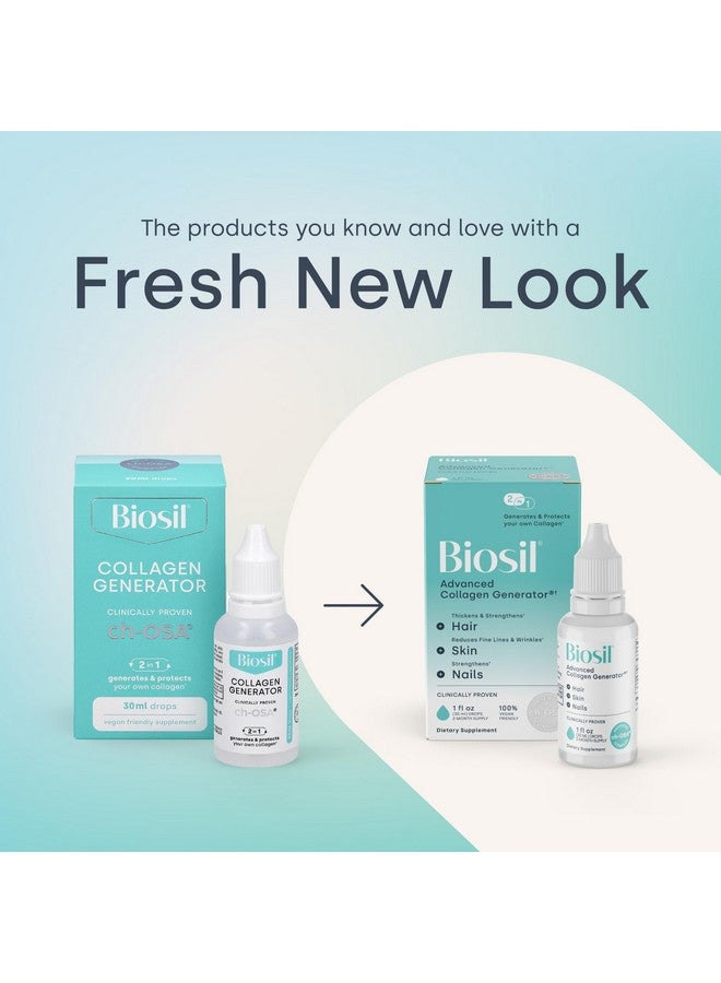 BIOSIL Biosil Collagen Generator - 1 fl oz Drops, Pack of 2 - with Patented ch-OSA Complex - Generates & Protects Your Own Collagen - GMO Free - 120-Day Supply - Image 2