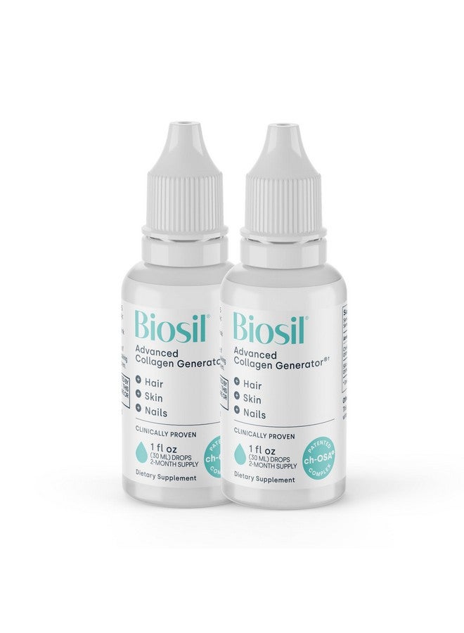 BIOSIL Biosil Collagen Generator - 1 fl oz Drops, Pack of 2 - with Patented ch-OSA Complex - Generates & Protects Your Own Collagen - GMO Free - 120-Day Supply - Image 1