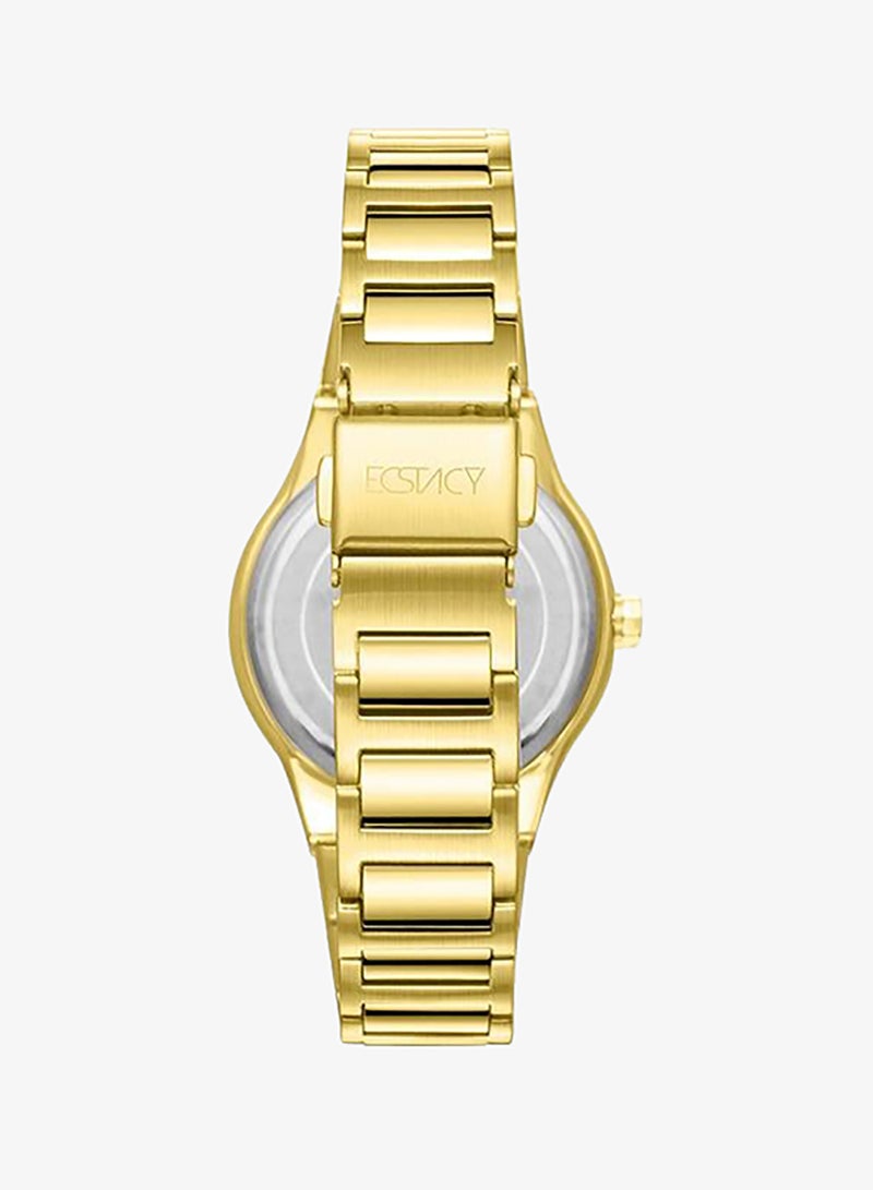 Ecstacy E23509-GBGG Women's Analog Display Watch & Stainless Steel Strap Gold - Image 3