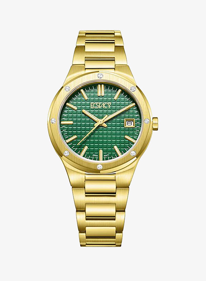Ecstacy E23509-GBGG Women's Analog Display Watch & Stainless Steel Strap Gold - Image 1