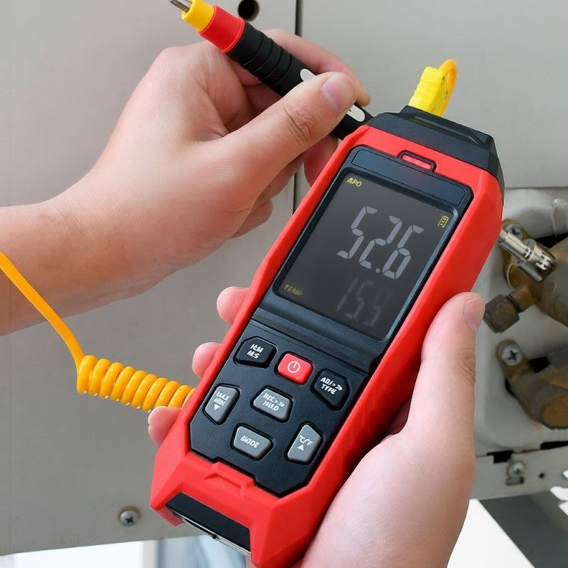 TASI K Type Thermocouple Thermometer Red TA612B High Accuracy Dual Channel VA Color Display Thermocouple Thermometer - Wide Temperature Range Data Hold Thermometer for Industrial Testing & Lab Use - Image 5