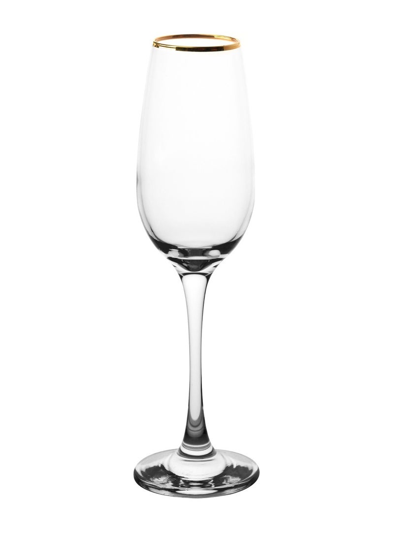 باساباتشي طقم كؤوس شمبانيا من 6 قطع بلمسة ذهبية كهرمانية سعة 200 مل - Image 1