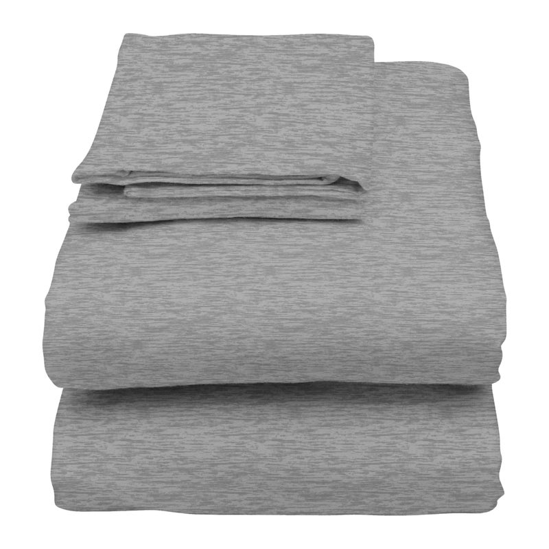 U.S. Polo Assn. U.S. Polo Assn. All Season  Soft and Cozy T-Shirt Material  1800 Thread Count 4-Piece Heather Jersey Sheet Set  - Image 2