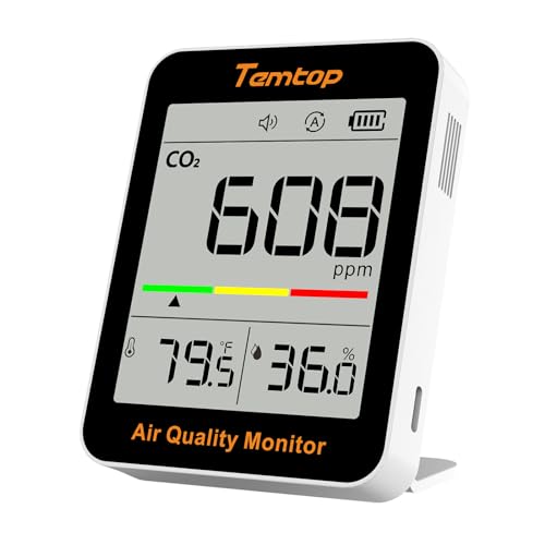 Temtop CO2 Monitor Indoor air Quality Monitor Portable CO2 Meter, CO2, Temperature, Humidity Home, Office or School - Image 1