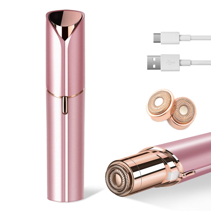 claities Facial Hair Remover for Women as Seen on TV Painless Face Shaver Mini Hair Remover Electric Razor Shaver Portable Bikini Epilator for Lips Chin Armpit Peach FuzzNeck CheekRose Gold - Image 2