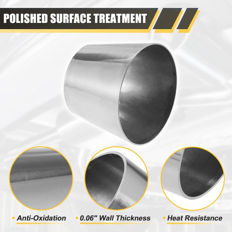X AUTOHAUX Car Mandrel Exhaust Bend Elbow Pipe 304 Stainless Steel Concentric Reducer 3" OD to 4" OD 2pcs Wet anti slip - Image 4