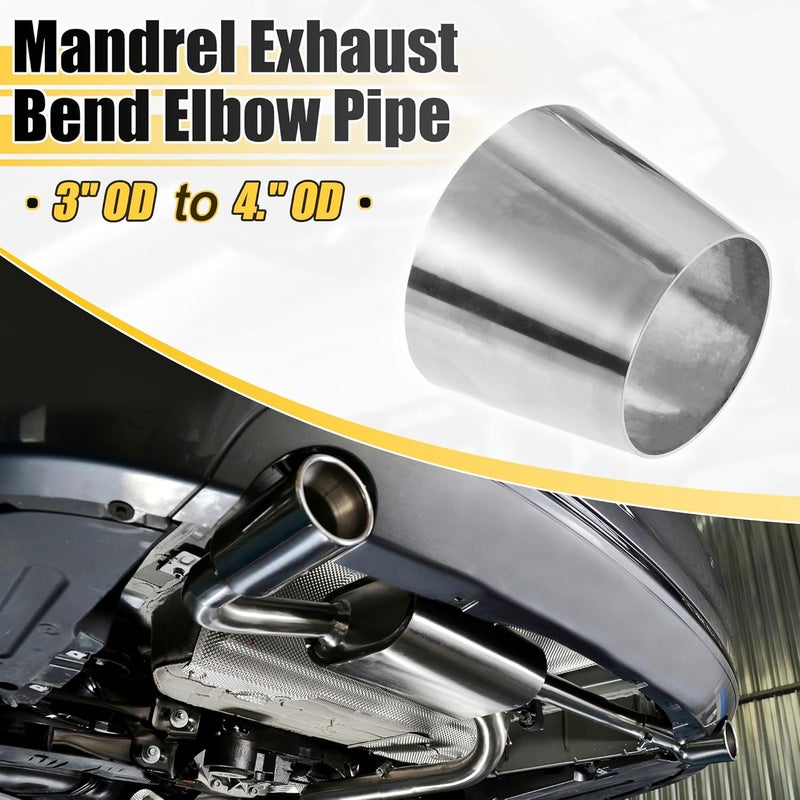 X AUTOHAUX Car Mandrel Exhaust Bend Elbow Pipe 304 Stainless Steel Concentric Reducer 3" OD to 4" OD 2pcs Wet anti slip - Image 2