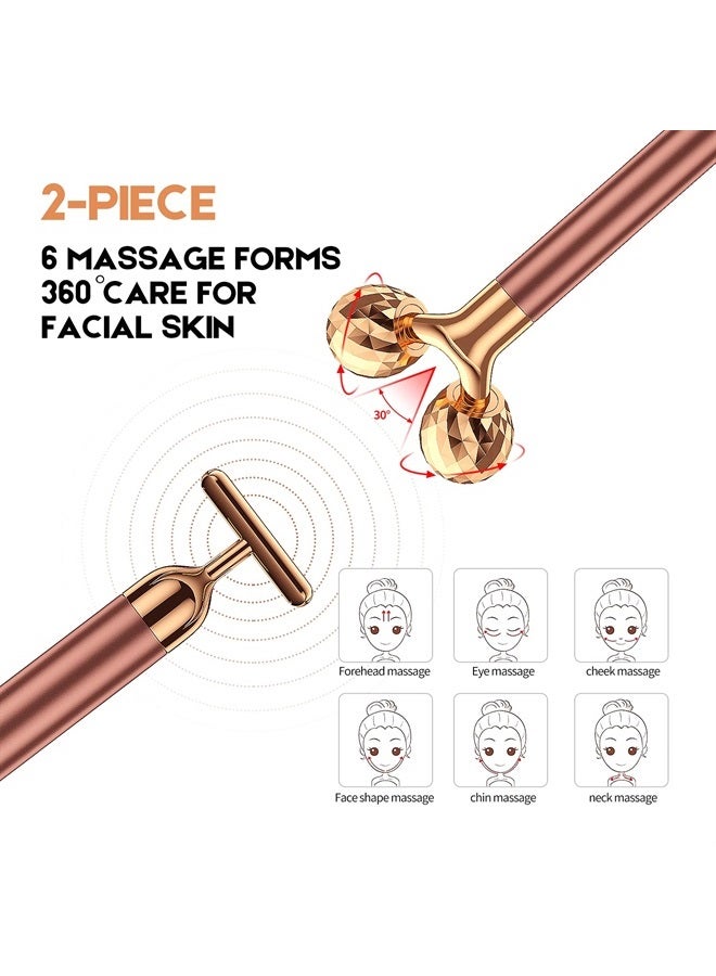 SSGP 2 in 1 Face Massager Roller Electric Face Roller, 3D Roller and T Shape Face Massager Kit Gift Set for Face Skin Care Tools - Image 4