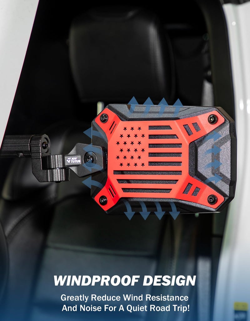 JOYTUTUS Red Mirrors Doors Off Compatible with Wrangler JL Gladiator JT 2018-2023, Side Mirrors with Ball Adapter Wider View No Vibrate & Wobble (NOT FIT 2024+ Wrangler & Gladiator JT) - Image 5