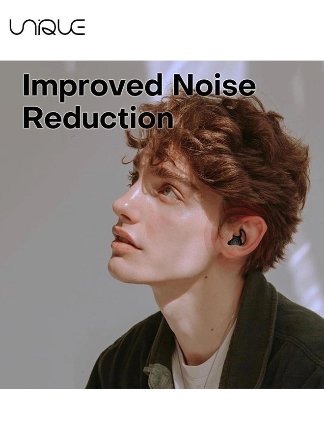 Unique Noise Reduction Ear Plugs, Ultra Comfortable Silicone Reusable Ear Plugs for Sleeping, Snoring Swimming, Studying, Concerts, Noise Cancelling and Hearing Protection - Black  - Image 5