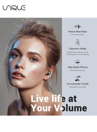 Noise Reduction Ear Plugs, Ultra Comfortable Silicone Reusable Ear Plugs for Sleeping, Snoring Swimming, Studying, Concerts, Noise Cancelling and Hearing Protection - Black - view 4