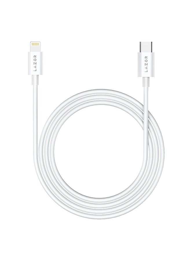 Lazor Bolt 3A Fast Charging Cable Type-C to Lightning for Iphone-20W Current-CL76 Grey-1m - Image 1