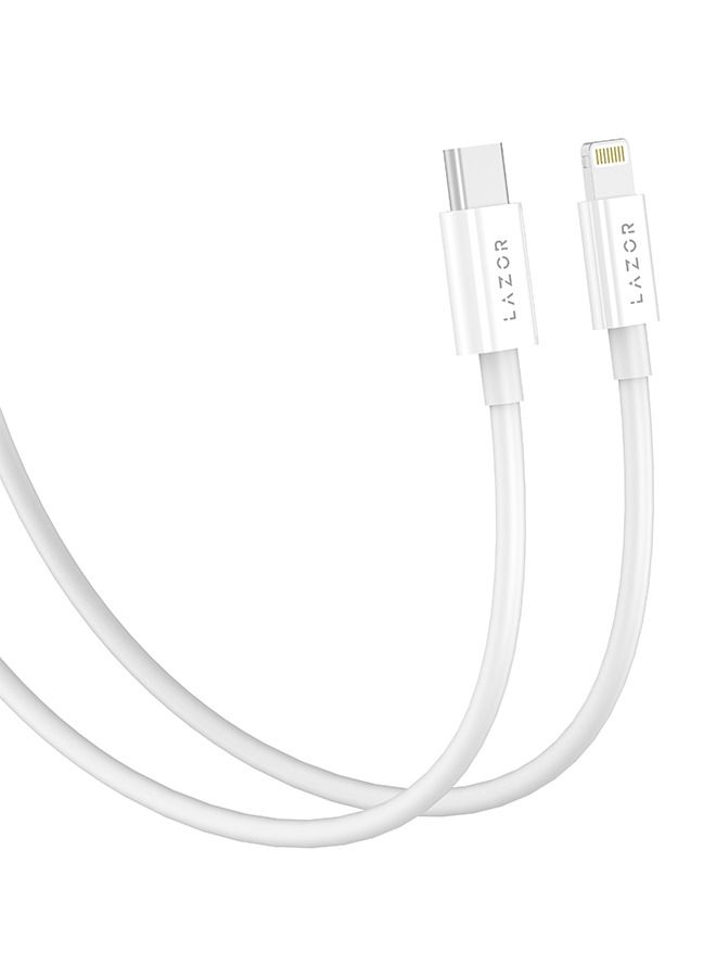 Lazor Bolt 3A Fast Charging Cable Type-C to Lightning for Iphone-20W Current-CL76 Grey-1m - Image 3