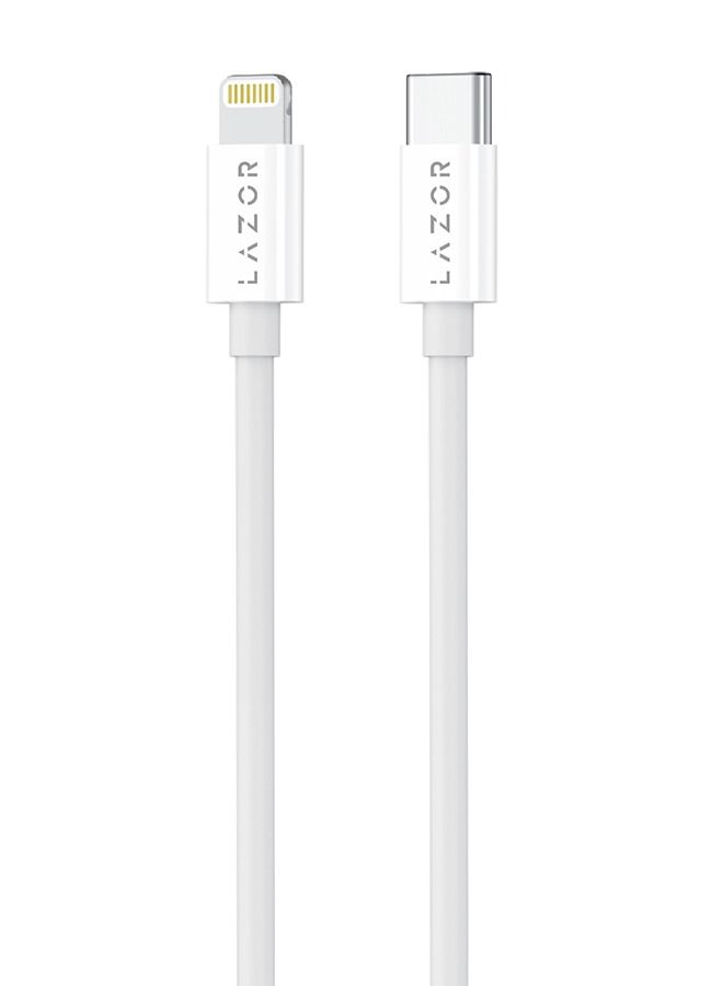 Lazor Bolt 3A Fast Charging Cable Type-C to Lightning for Iphone-20W Current-CL76 Grey-1m - Image 2