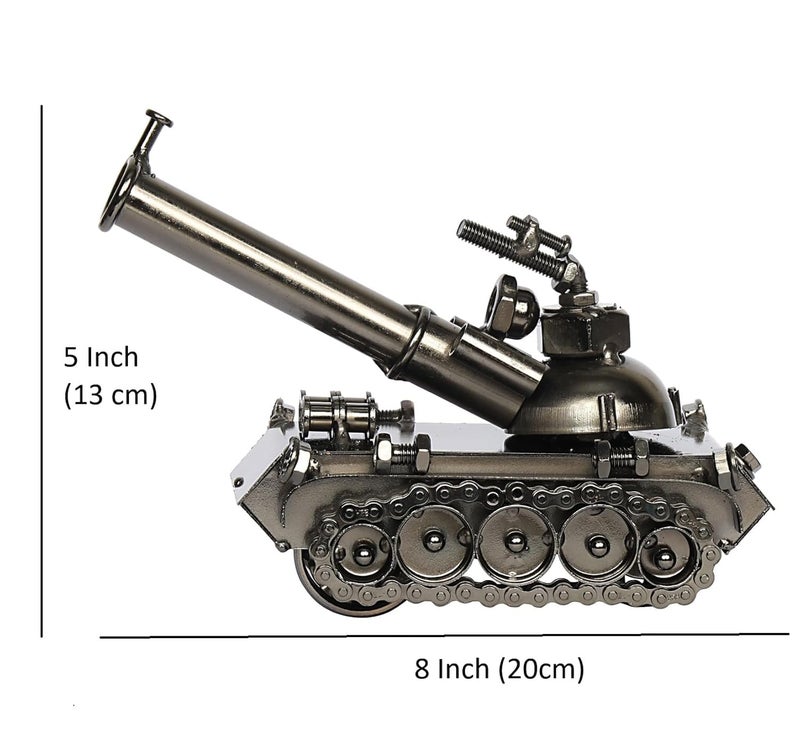 Kartique Handmade Metal War Tank Model | Military Miniature for Home & Office Decor | Steampunk Army Sculpture | Collectible Iron Showpiece Gift for Army Lovers & Desk Decor - Image 4