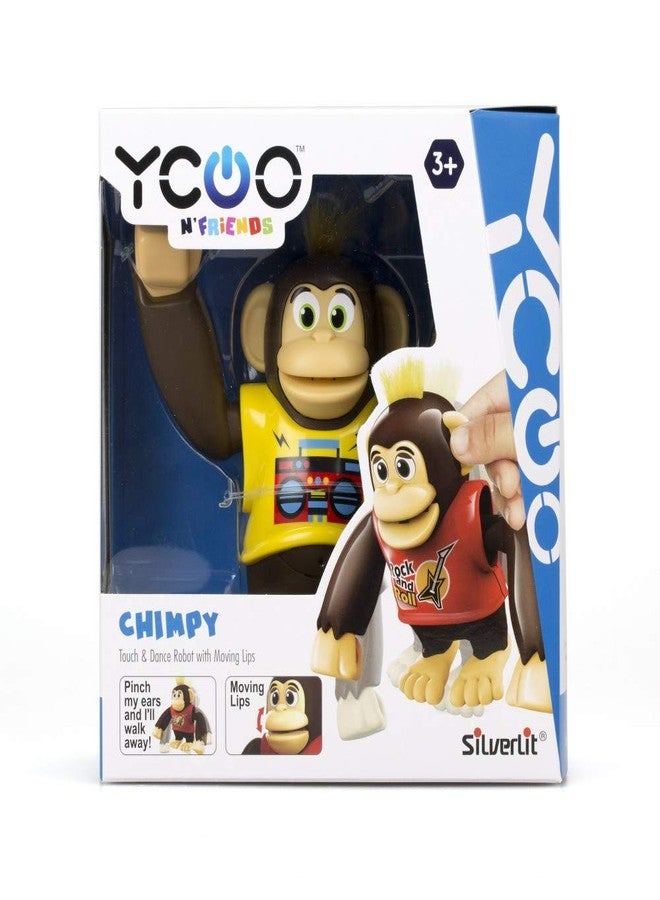 سيلفر ليت روبوت YCOO Chimpy Touch and Dance ذو الإضاءة الفضية، بشفاه متحركة، وأوضاع مضحكة، أصفر - Image 3