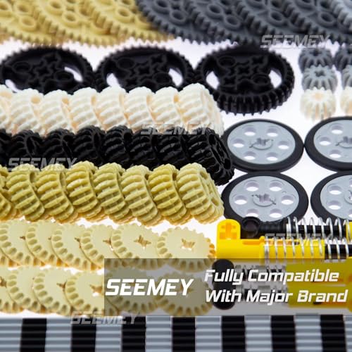 SEEMEY 184PCS Gear and Axle Set for Technic Parts Compatible with Lego Technic Parts, DIY Gears Assortment Pack((Liftarm, Pins, Axles, Connectors)) for Technic Building Blocks Set(Random Color) - Image 5