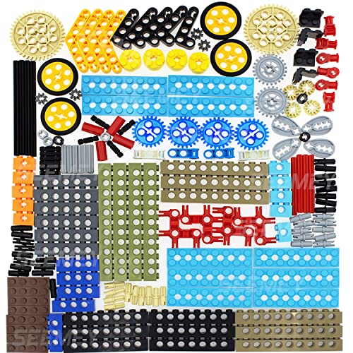 SEEMEY 184PCS Gear and Axle Set for Technic Parts Compatible with Lego Technic Parts, DIY Gears Assortment Pack((Liftarm, Pins, Axles, Connectors)) for Technic Building Blocks Set(Random Color) - Image 1