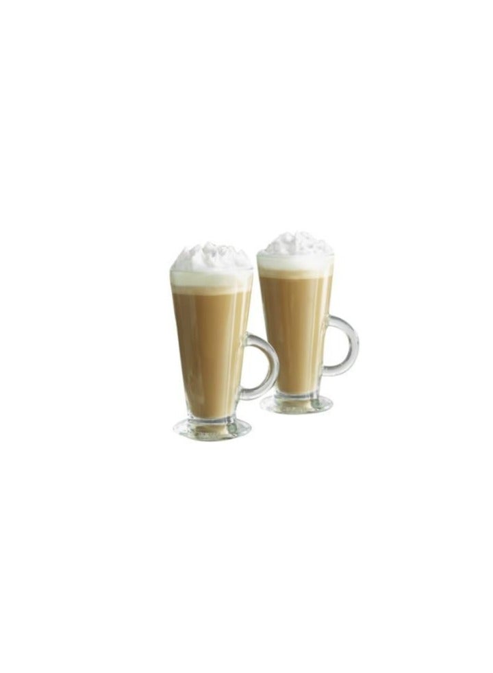 HOME ZONE (Set of 2)Latte Glasses Tea & Coffee Cups 358ml Temperature Resistant Hot Drink Cafe Mugs with Handle Ideal for Milk Juice Ice Cream Latte, Cappuccino, Espresso and Hot Chocolate (358 ML) - Image 3