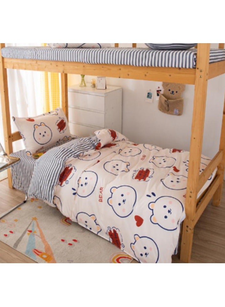 KUYING 4-Piece European Style Luxury Jacquard Single Bedding Set 