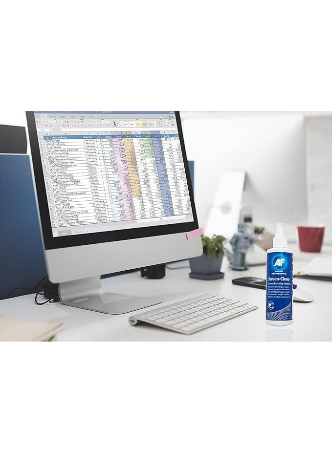 AF Screen Cleaner Spray 250ml - Cleaning Solution For Mobile Phones, TV's, Laptops, Monitors, LED, LCD, Plasma & Tablets, Clear, - Image 2