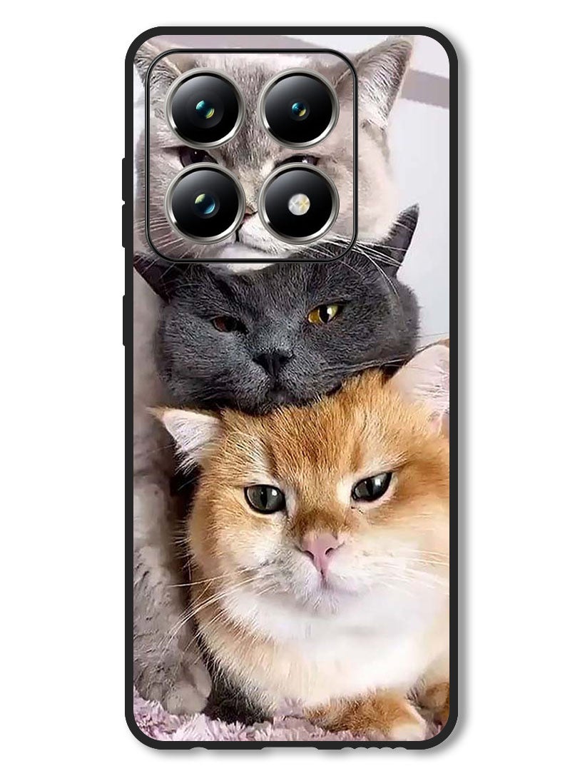 Theodor حافظة متوافقة مع Xiaomi 14T Pro حماية مضادة للصدمات غطاء بامبر قطط - Image 1