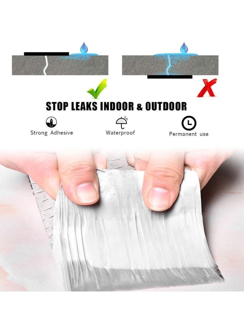 Waterproof Patch Duct Tape, Aluminum Foil Butyl Tape for Roof Leak Surface Window Sill Gap Pipe Rupture, Outdoor Waterproof Leak Proof Repair Tape, Super Waterproof Strong Adhesive Tape 10 x 500cm - Image 2