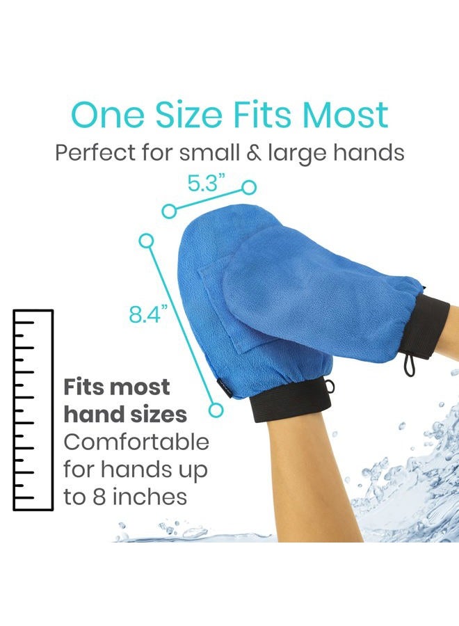 VIVE Exfoliating Mitts for Body (4 Pack) - Scrub Gloves with Soap-Saver Pocket - Body Exfoliate Shower Dead Skin Remover - Deep Microdermabrasion Exfoliator for Kerastosis Pilaris - Premium  - Image 5