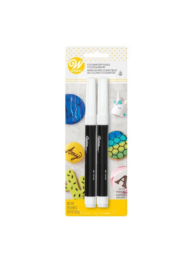 Wilton Black Food Marker, 2-Count Pack of Edible Markers, Ideal for Cookies and Cakes - Image 1