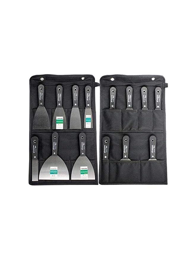 PROMASS - Pieces Filling Knife Wall Paint Scrapers and Putty Knives Wallpaper Scrapers Set with Anti-Slip Handle, Plastering Tools Filler Knives Set with Tool Bag, Drywall Knife, Spackle Knife, Hand Tools - Image 1