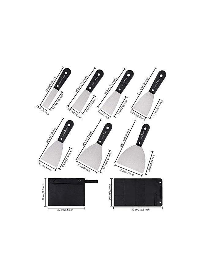 PROMASS - Pieces Filling Knife Wall Paint Scrapers and Putty Knives Wallpaper Scrapers Set with Anti-Slip Handle, Plastering Tools Filler Knives Set with Tool Bag, Drywall Knife, Spackle Knife, Hand Tools - Image 1