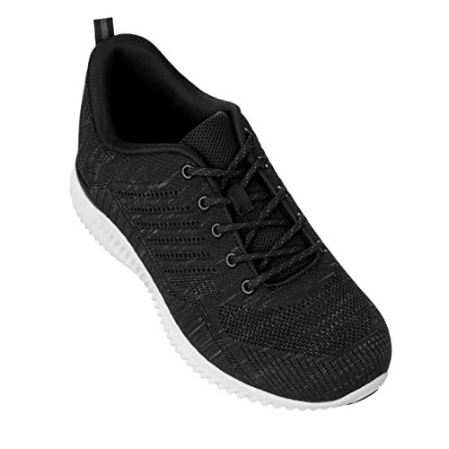 CALTO Men's Invisible Height Increasing Elevator Shoes - Black/Grey Ultra Lightweight Sporty Sneakers - 2.6 Inches Taller - Q212 - Size 11 D(M) US - Image 3
