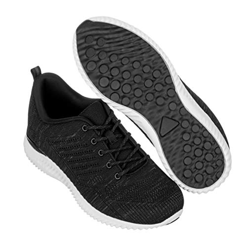 CALTO Men's Invisible Height Increasing Elevator Shoes - Black/Grey Ultra Lightweight Sporty Sneakers - 2.6 Inches Taller - Q212 - Size 11 D(M) US - Image 5